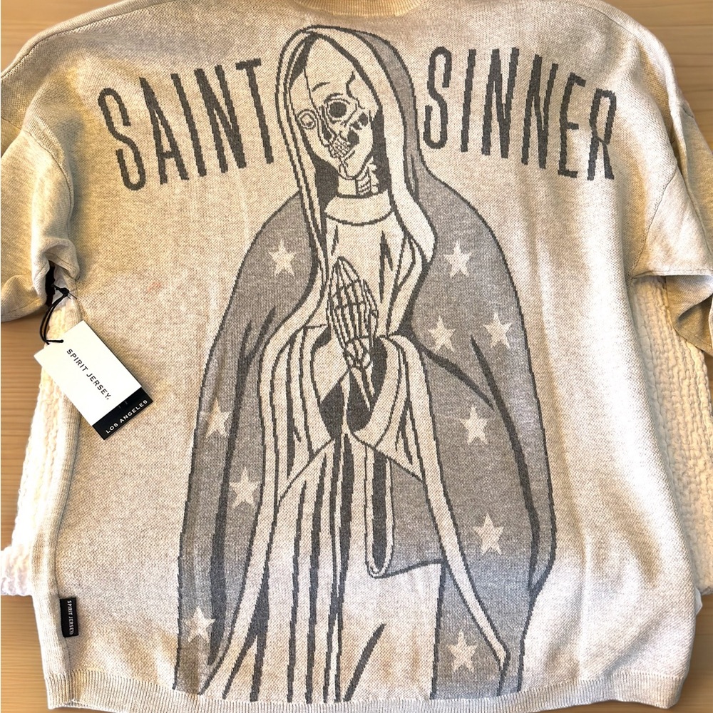 Spirit Jersey NWT oversized‎ unisex XS saints & sinners crewneck sweater cotton